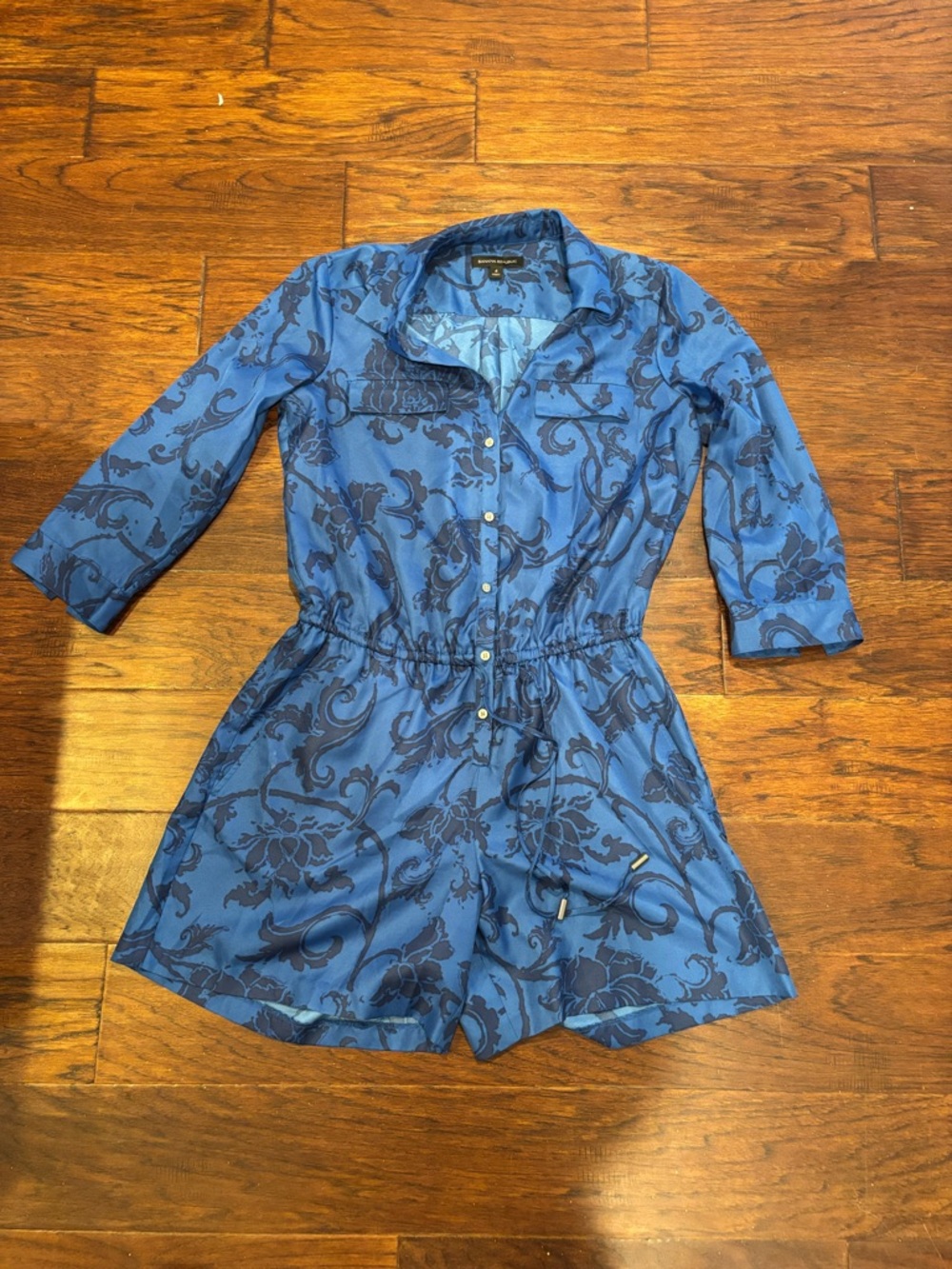 Banana Republic Blue Floral Print Romper